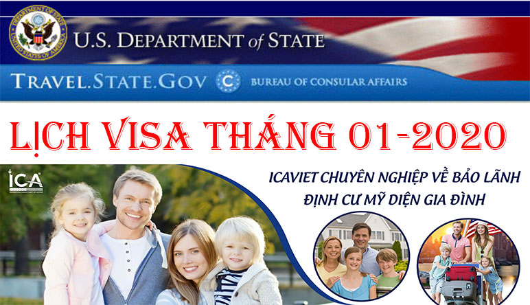 Lịch visa tháng 01 năm 2020